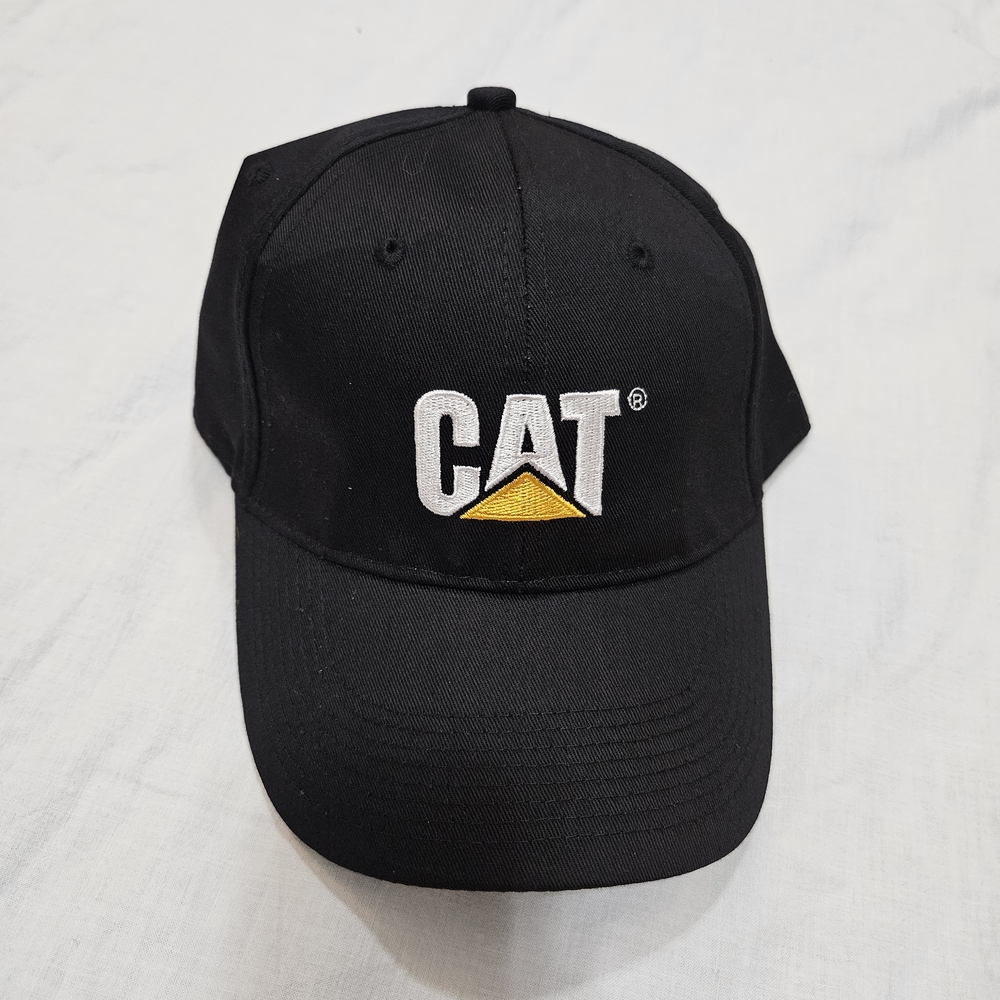 Caterpillar CAT Black Baseball Hat Cap All Fabric Earthmoving Tractor